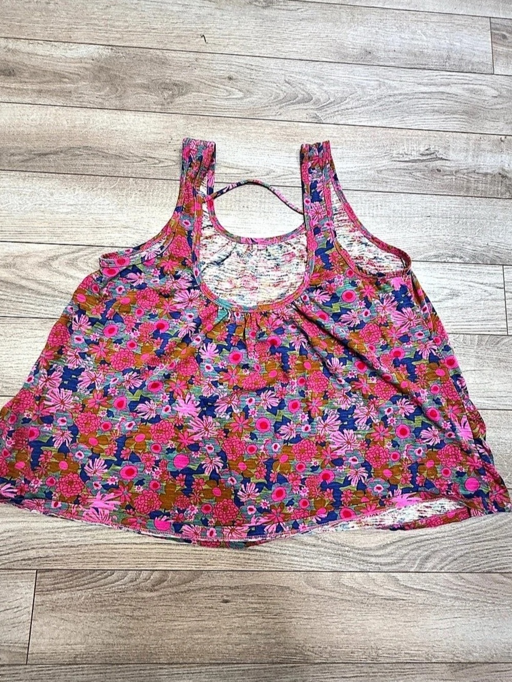 Natural Life Floral Cotton Tank Top Size Small - Picture 2 of 5